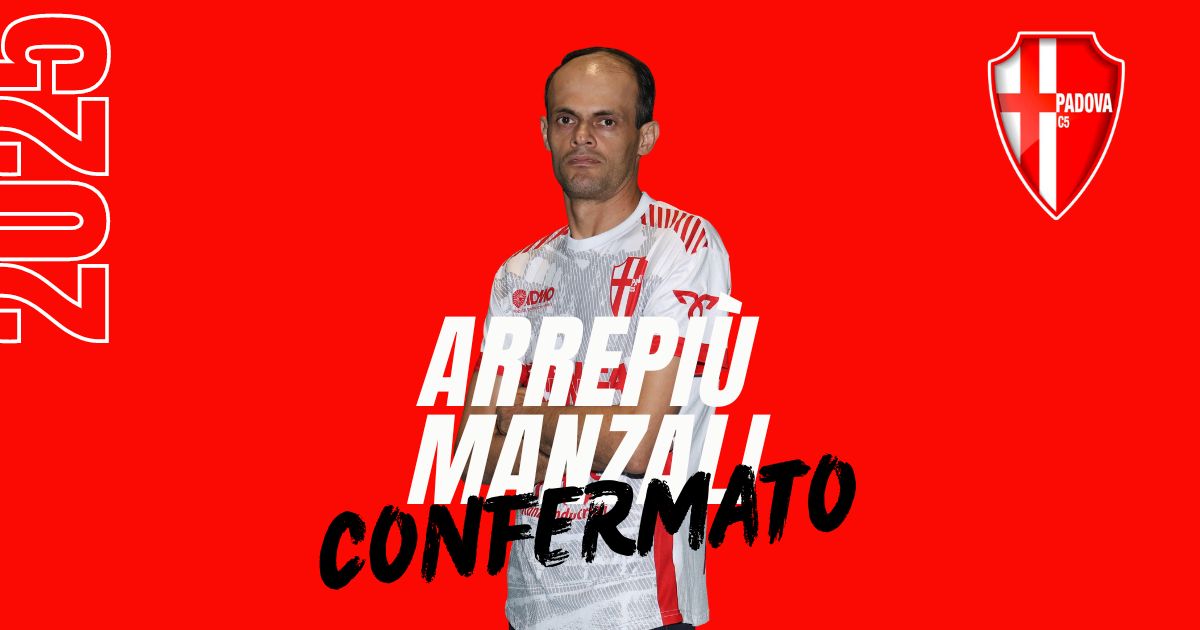 Arriva la prima conferma nel Rooster: Arrepiù Manzali ancora capitano del Padova C5 per la stagione 2024/25