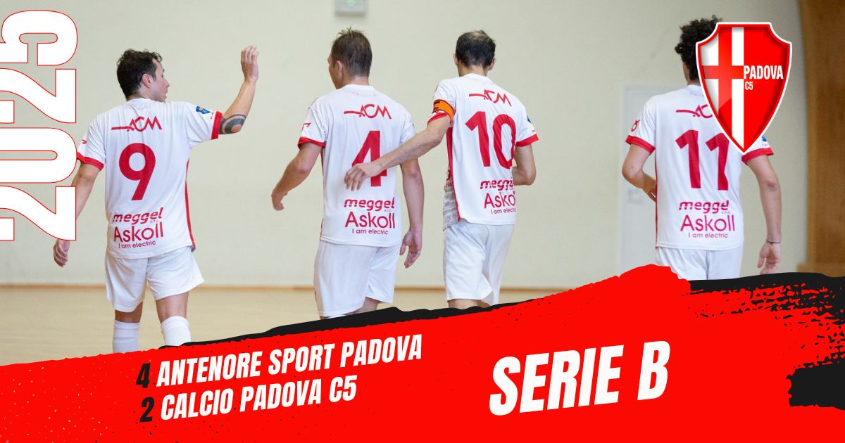 Derby amaro per il Calcio Padova C5: Antenore Sport Padova trionfa 4-2