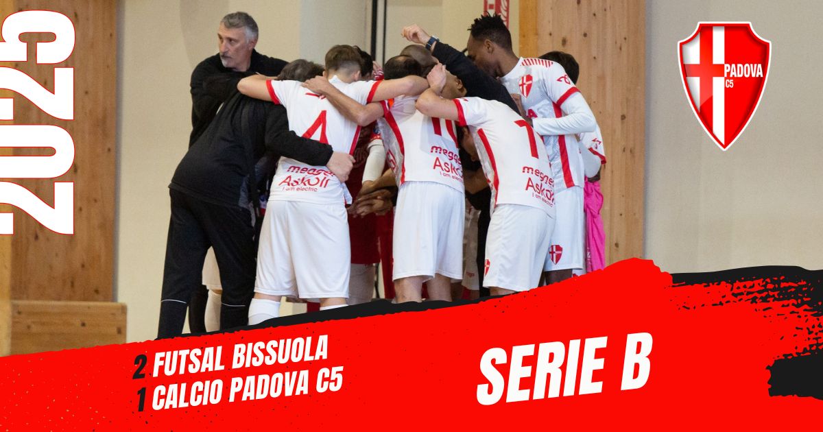 Calcio Padova C5 cade di misura contro il Futsal Bissuola: 1-2, un risultato che sta stretto ai biancoscudati