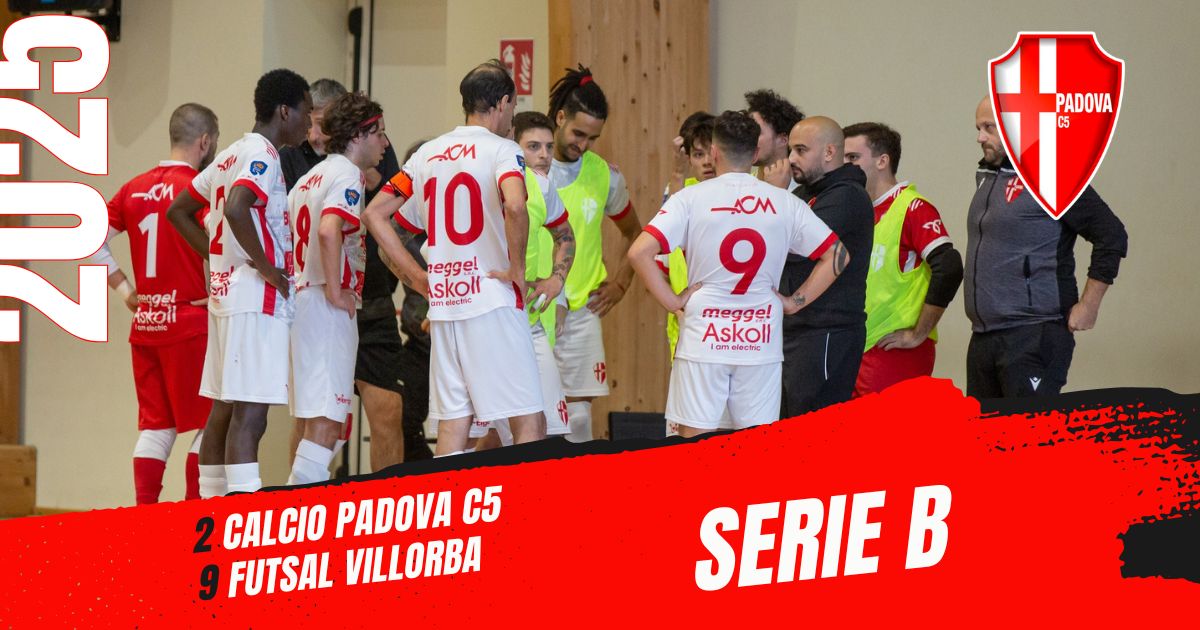 Il Calcio Padova C5 travolto dal Futsal Villorba: pesante 2-9 al PalaCamin