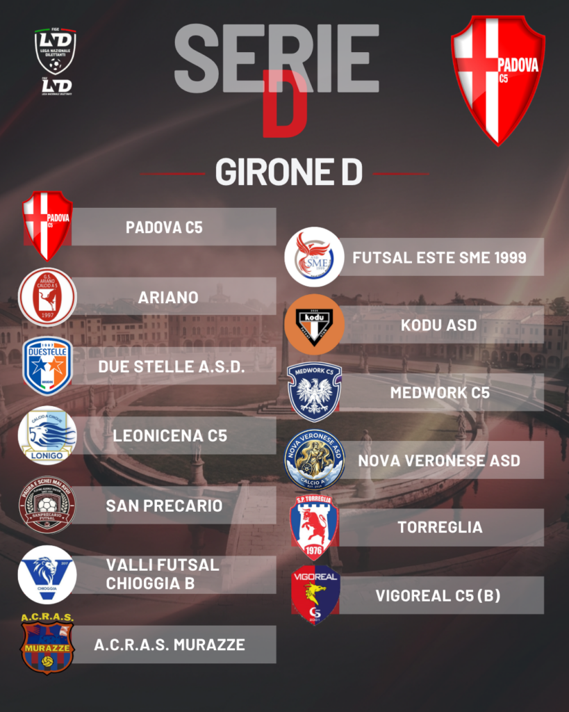 SERIE D MASCHILE | Il Padova C5 inserito nel Girone D SERIE D MASCHILE | Il Padova C5 inserito nel Girone D