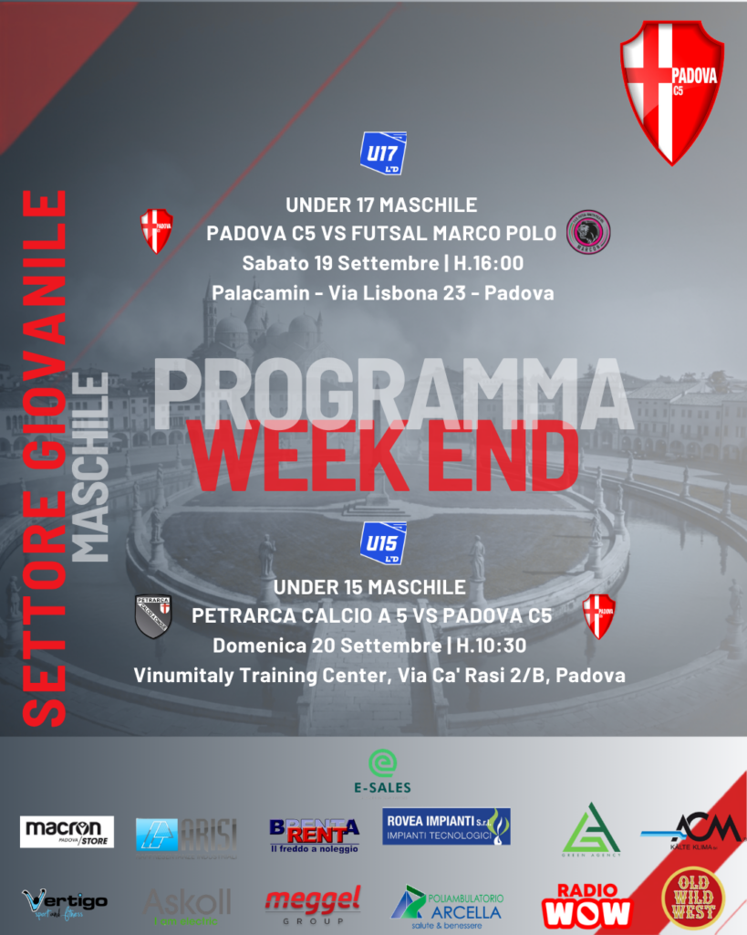 Settore Giovanile | Programma Weekend Settore Giovanile | Programma Weekend