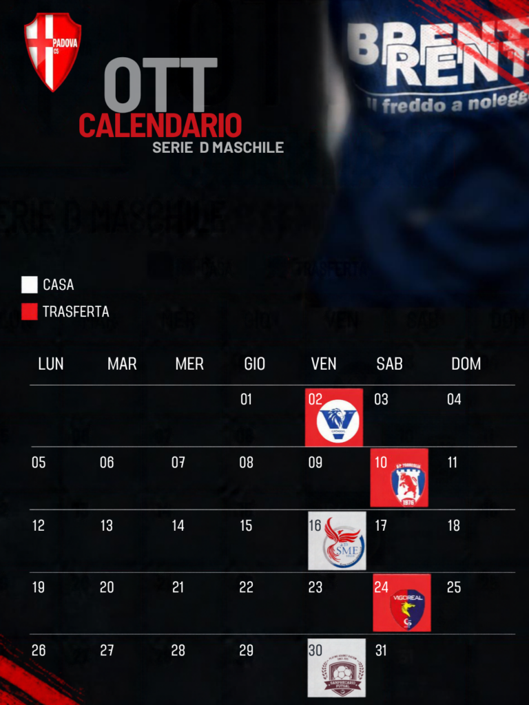 Serie D Maschile – Serie C Femminile | Programma di Ottobre
